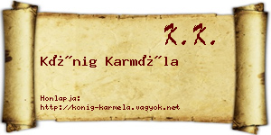 Kőnig Karméla névjegykártya